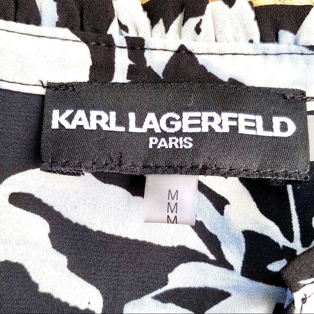 Like New Karl Lagerfeld Paris Floral Lace Boho Blouse Size M - Picture 2 of 9